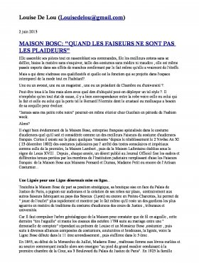Quand les faiseurs ne sont pas les plaideurs